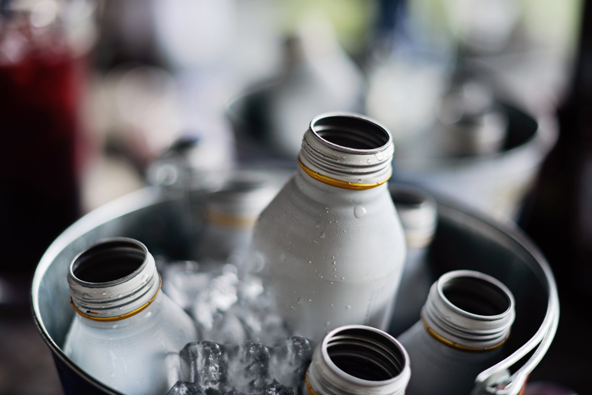 Reusable bottles in ice